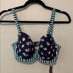 Figleaves nautical print underwire bikini top